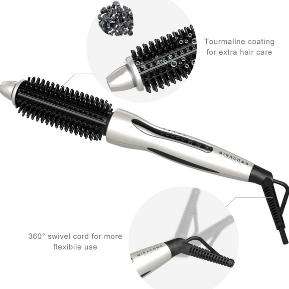 MiraComb Hair Curler Straightening Brush Multi Styler 1 Inch Curling Iron - Picture 4 of 8